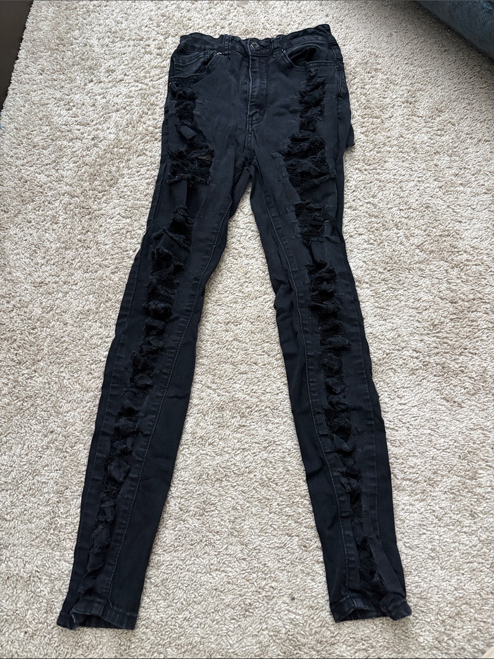 High-Rise Black Distressed Women's Jeans